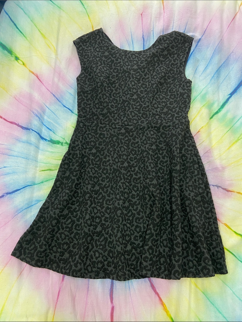 LOFT Black Leopard-Print Mini Dress